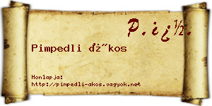 Pimpedli Ákos névjegykártya